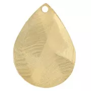 Colgante gota texturizada 18x13 mm - Dorado con oro fino x1