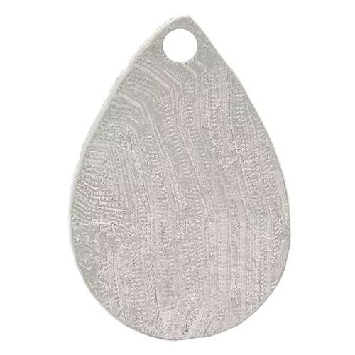 Colgante gota texturizada 13x9 mm - Rodio x1