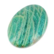 Cabuchón ovalado facetado 18x13 mm Amazonite con rayas x1