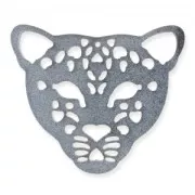 Separador leopardo con lentejuelas 51 mm Plateado x1