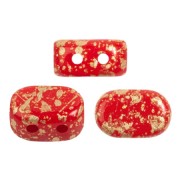 Cuentas de vidrio Lipsi® de Puca® 4x6 mm - Opaque Red Coral Gold Splash x10g|raw }}