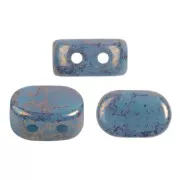 Cuentas de vidrio Lipsi® de Puca® 4x6 mm - Opaque Aqua Bronze x10g