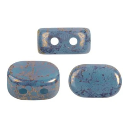 Cuentas de vidrio Lipsi® de Puca® 4x6 mm - Opaque Aqua Bronze x10g