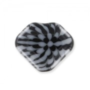 Discos en forma de diamante de 13 x 15 mm - patrón de tigre negro y blanco x1