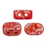 Cuentas de vidrio Lipsi® de Puca® 4x6 mm - Opaque Red Coral Tweedy x10g