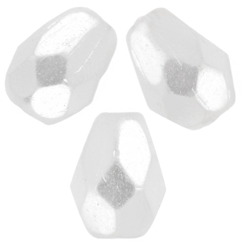 Cuentas en forma de pera facetadas de 7x5 mm - Crystal Pearl Snow x25