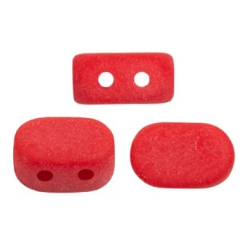Cuentas de vidrio Lipsi® de Puca® 4x6 mm - Opaque Red Coral Mat x10g