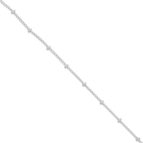 Cadena Gourmette con cuentas (1x1) 2 mm Plata 925 x1m