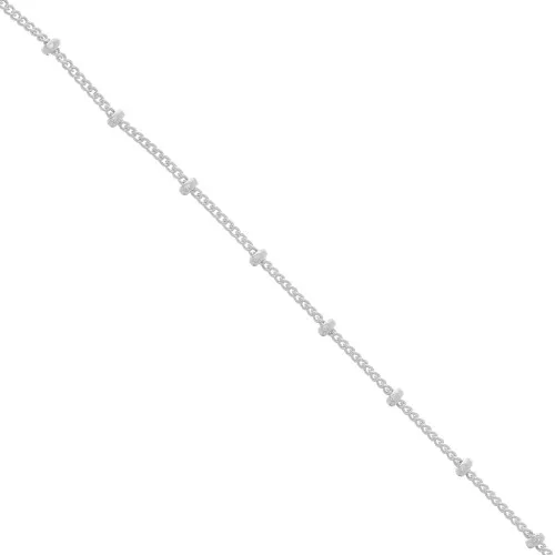 Cadena Gourmette con cuentas (1x1) 2 mm Plata 925 x1m