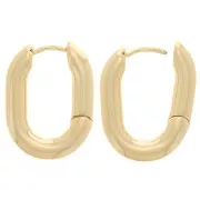 Dormeuses criollas ovaladas 22x16 mm - Chapado de oro 3 micras x2