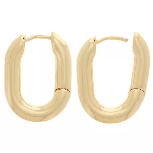 Dormeuses criollas ovaladas 22x16 mm - Chapado de oro 3 micras x2
