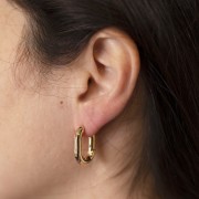 Dormeuses criollas ovaladas 22x16 mm - Chapado de oro 3 micras x2