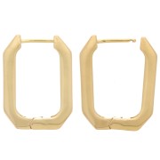 Pendientes criollas octogonales alargadas 25x18 mm - Chapado de oro 3 micras x2