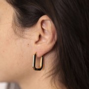 Pendientes criollas octogonales alargadas 25x18 mm - Chapado de oro 3 micras x2