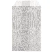 Bolsa de papel 7x12 cm - lagarto - Plata - Blanco x1