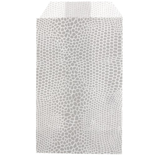 Bolsa de papel 7x12 cm - lagarto - Plata - Blanco x1