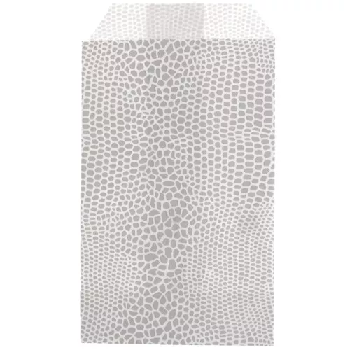 Bolsa de papel 7x12 cm - lagarto - Plata - Blanco x1