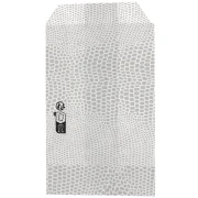 Bolsa de papel 7x12 cm - lagarto - Plata - Blanco x1