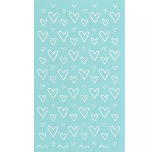 Serigrafía para arcilla polimérica 80x140 mm - Corazones x1