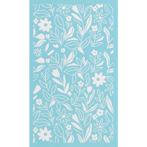 Serigrafía para arcilla polimérica 80x140 mm - Motivo floral x1