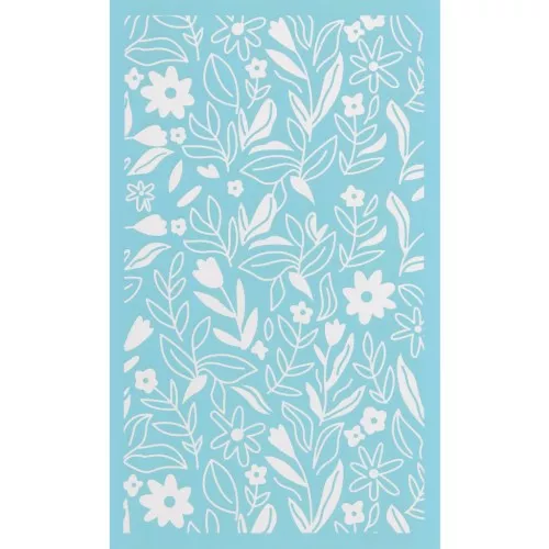 Serigrafía para arcilla polimérica 80x140 mm - Motivo floral x1