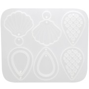 Molde de silicona para colgantes y cabujones redondos de resina - Transparente