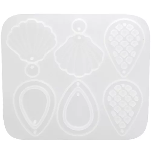 Molde de silicona para colgantes y cabujones redondos de resina - Transparente