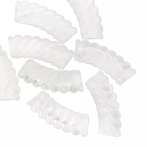 Abalorios acrílicos transparentes tubo curvado 35x12mm - Jaspeado transparente x6
