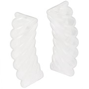 Abalorios acrílicos transparentes tubo curvado 35x12mm - Jaspeado transparente x6