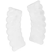 Abalorios acrílicos transparentes tubo curvado 35x12mm - Jaspeado transparente x6