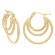 Aro de 3 hilos de acero inoxidable 316L Dorado 25 mm x 2|raw }}