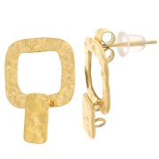 Pendientes martillados cuadrados y rectangulares pequeños 20x14mm - Acero inoxidable 316L x2|raw }}