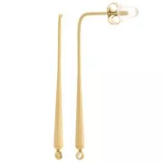 Pendientes de clavo en forma de gota fina, 36 x 2,5 mm, con aro cerrado - Acero inoxidable 304 Dorado, 2 unidades