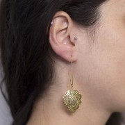 Pendientes finos 36x2 mm con anillo cerrado - Acero inoxidable Dorado 304L x2