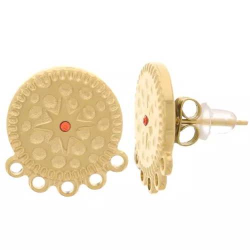 Clavos de araña redondos de 15 mm y óxido de circonio - Acero inoxidable Dorado 304L x2