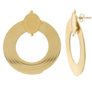 Pendientes de aro 40 mm para cabujón 14x10 mm - Acero inoxidable 316L dorado x2