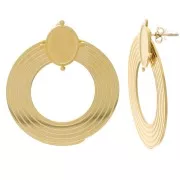 Pendientes de aro 40 mm para cabujón 14x10 mm - Acero inoxidable 316L dorado x2