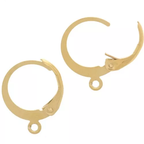 Pendientes criollos redondos - Anillo abierto 12mm - Acero inox 304L Dorado x20