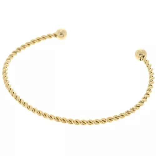Pulsera efecto cuerda - Ajustable 2,7x165 mm - Acero inoxidable chapado en oro 304L x1