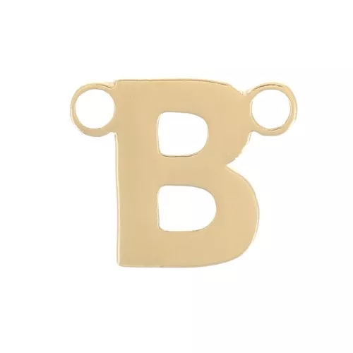 Letra alfabética entrepieza 6x7 mm - B - Acero inoxidable 316L Dorado x1