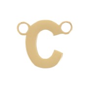 Letra alfabética entrepieza 6x7 mm - C - Acero inoxidable 316L Dorado x1