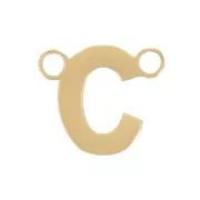 Letra alfabética entrepieza 6x7 mm - C - Acero inoxidable 316L Dorado x1