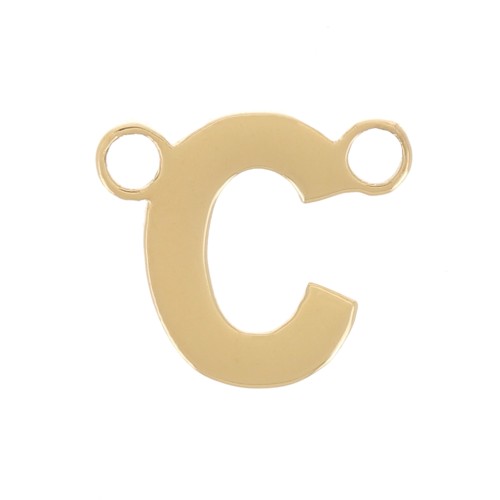 Letra alfabética entrepieza 6x7 mm - C - Acero inoxidable 316L Dorado x1