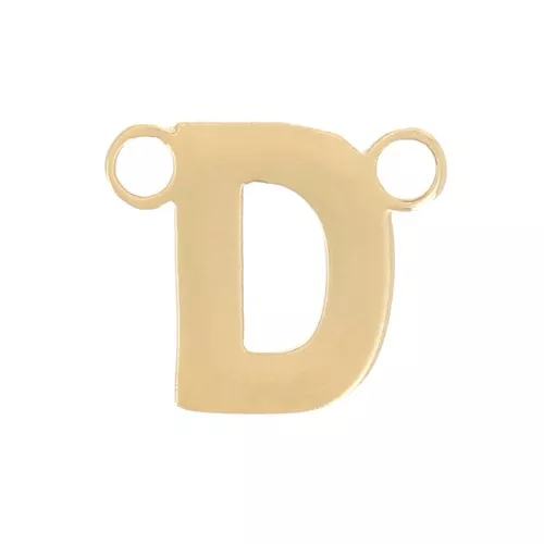 Entrepieza de letras alfabéticas 6x7 mm - D - Acero inoxidable 316L Dorado x1
