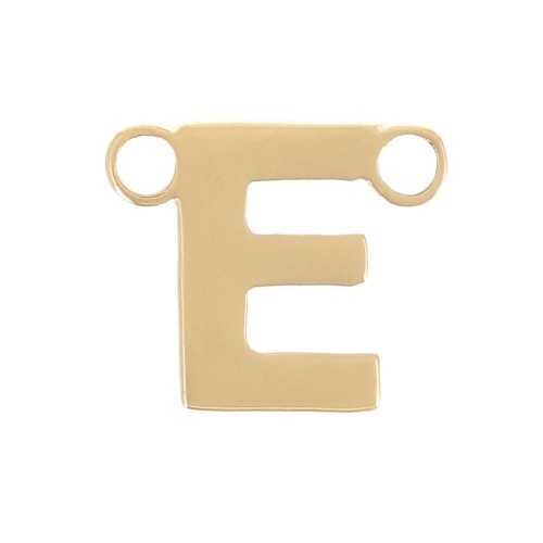 Entrepieza de letras alfabéticas 6x7 mm - E - Acero inoxidable dorado 316L x1