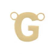 Letra alfabética entrepieza 6x7 mm - G - Acero inoxidable 316L Dorado x1