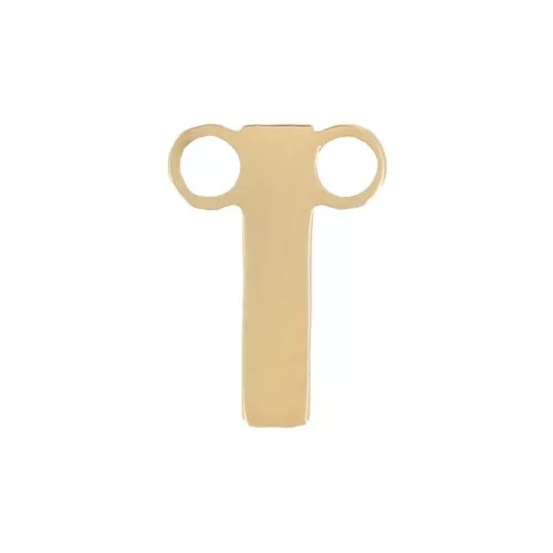 Letra alfabética entrepieza 6x4 mm - I - Acero inoxidable 316L Dorado x1