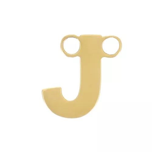 Letra alfabética entrepieza 6x5 mm - J - Acero inoxidable 316L Dorado x1