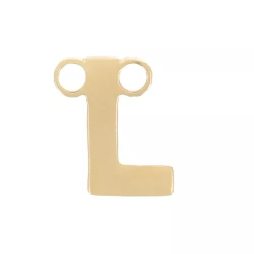 Entrepieza de letras alfabéticas 6x5 mm - L - Acero inoxidable 316L Dorado x1
