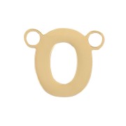 Letra alfabética Entrepieza 6x7 mm - O - 316L Dorado acero inoxidable x1
